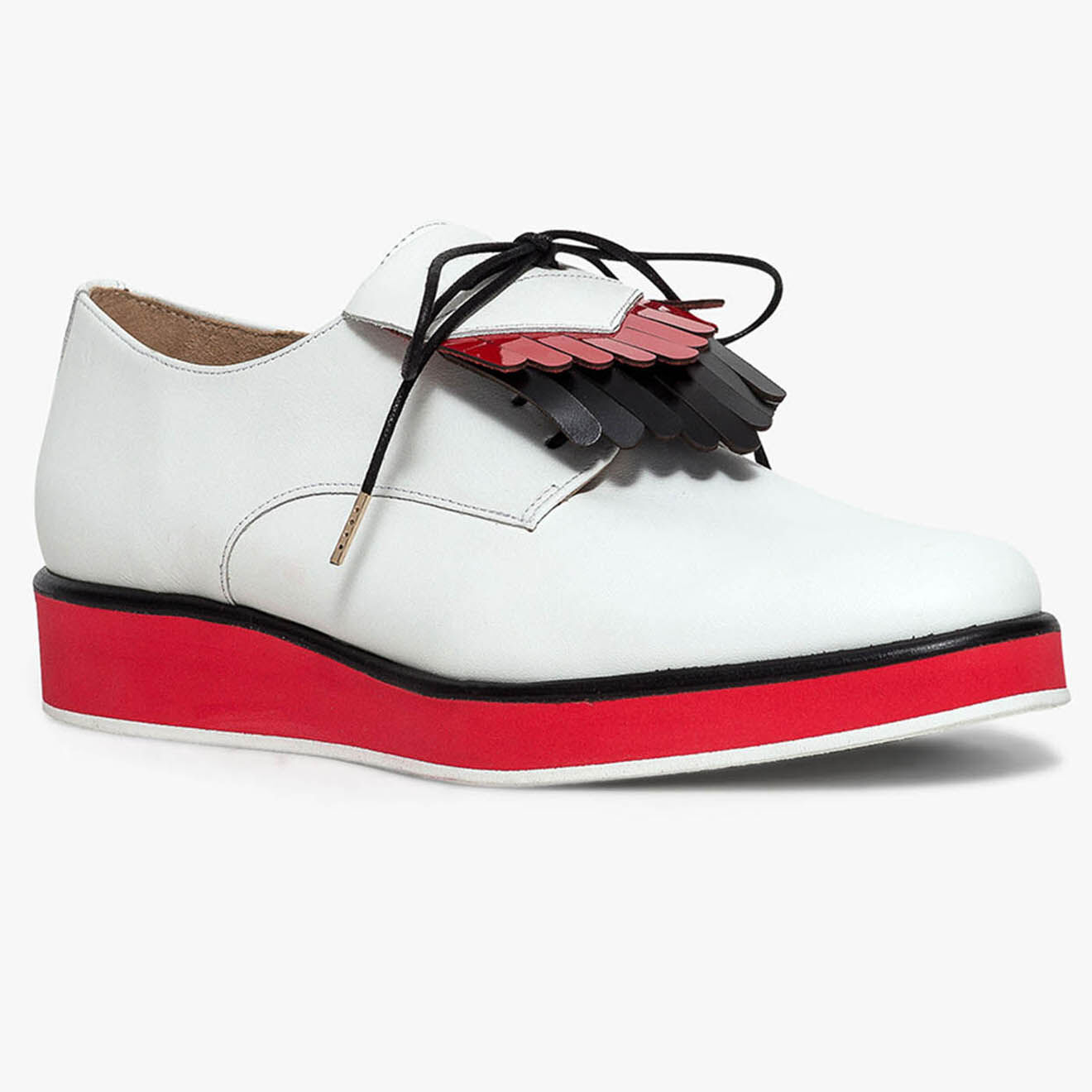 Bocage Derbies en Cuir Lake blanches
