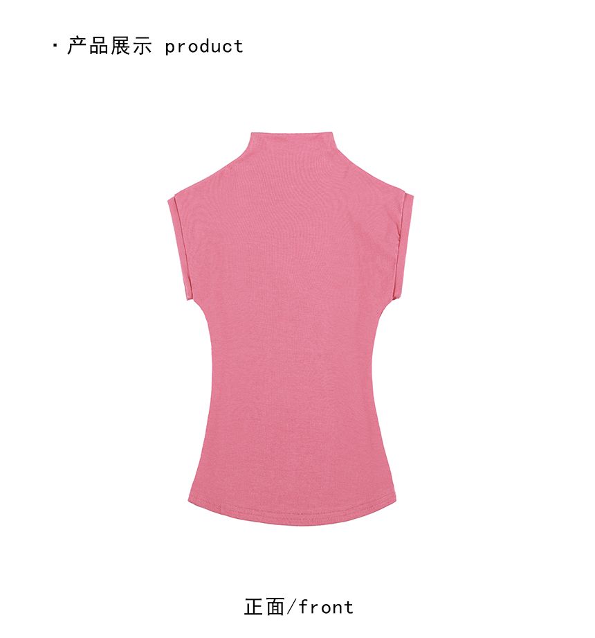 SPUCIKLEI - Tanktop met lage hals en effen kleur