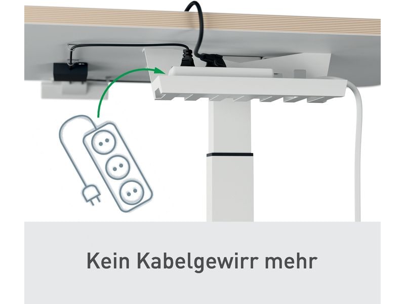 Leitz Ergo, höhenverstellbarer Sitz-Stehtisch Weiss Elektrisch höhenverstellbarer Schreibtisch