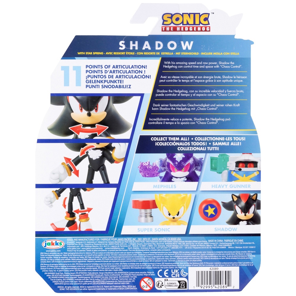 Sonic the Hedgehog 10 cm Modern Shadow Figur mit Sternen-Accessoire