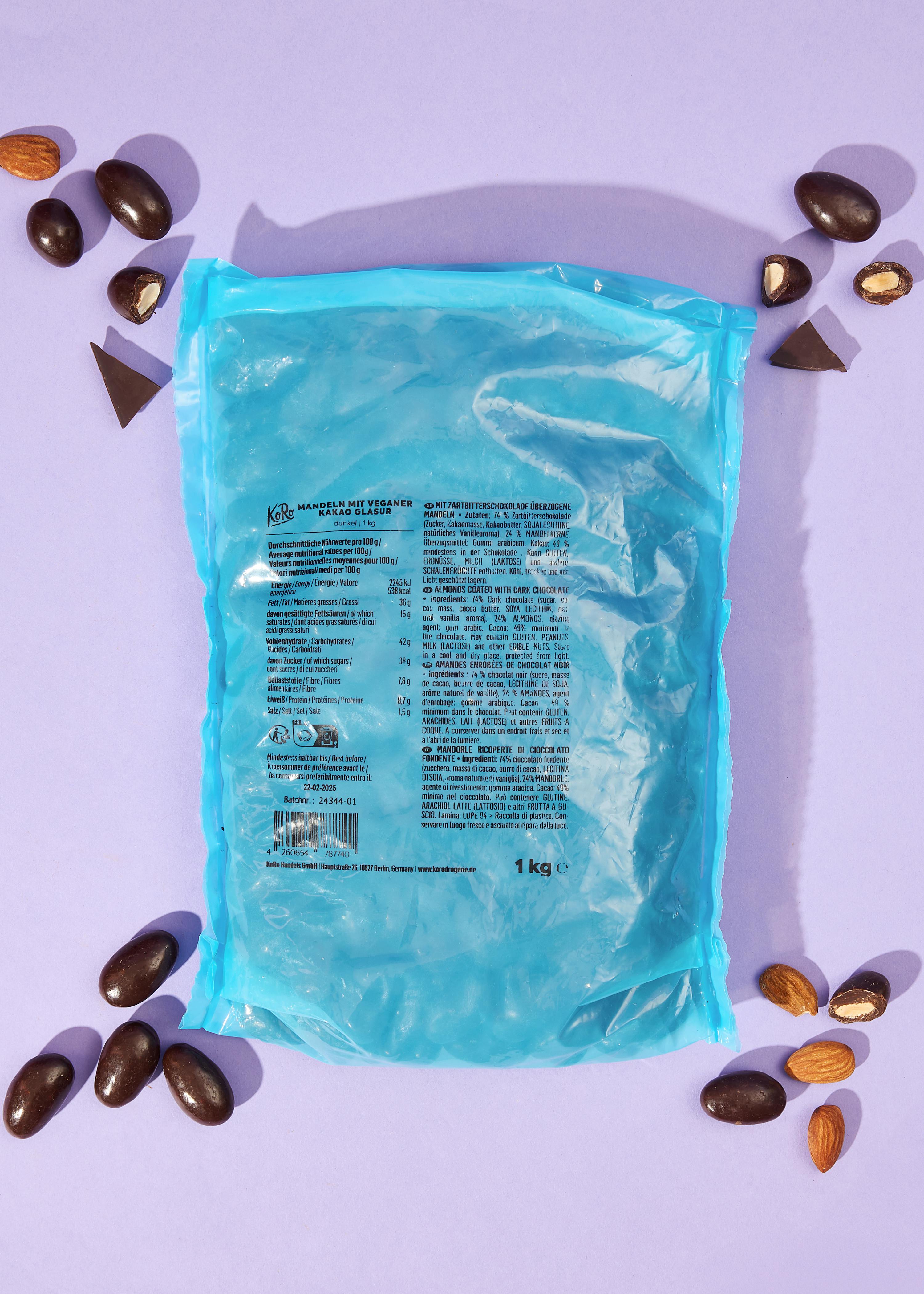 Mandeln in Zartbitterschokolade 1 kg