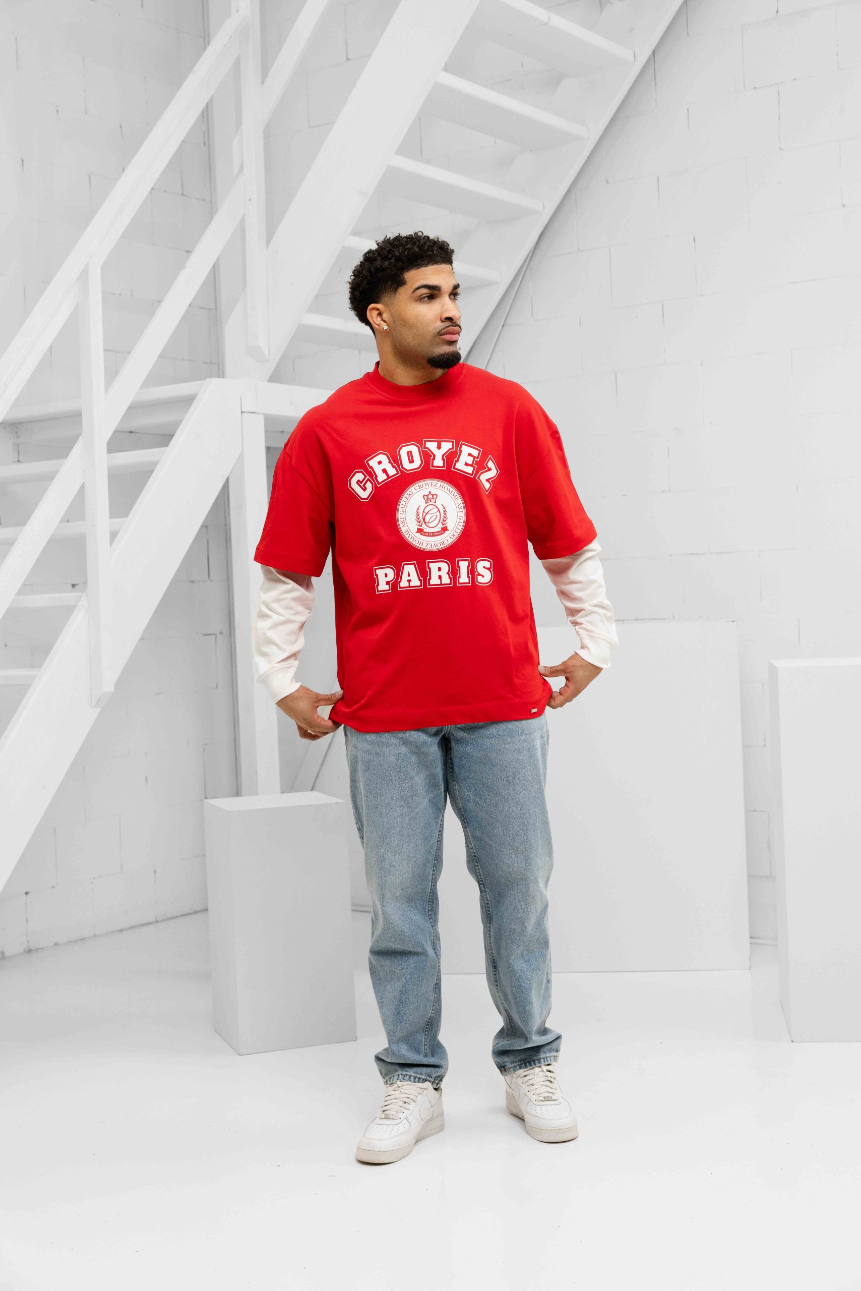 Croyez Bouclier Longsleeve Heren Rood