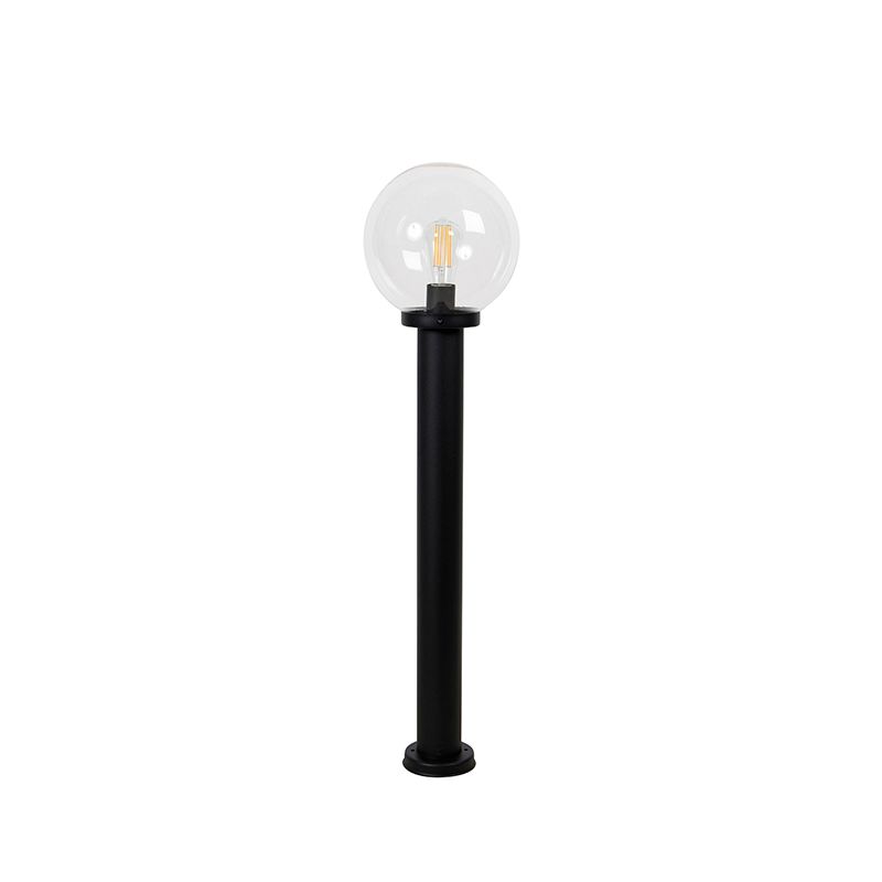 Staande buitenlamp zwart met heldere bol 100 cm IP44 - Sfera