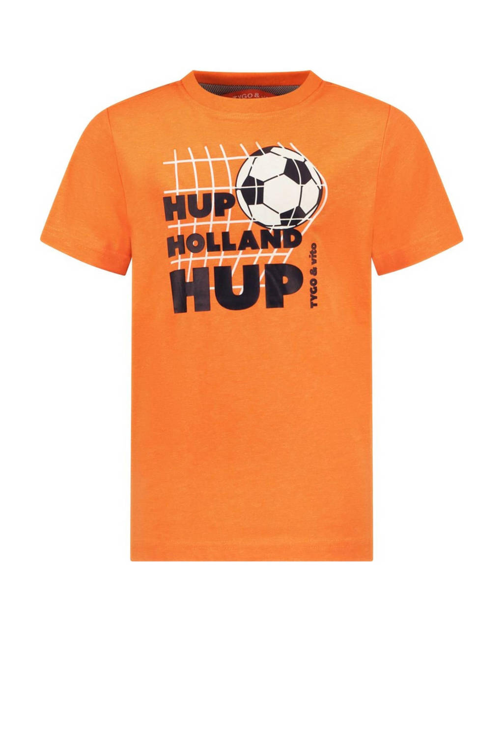 TYGO & vito T-shirt Holland met contrastbies oranje