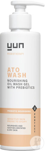 Yun ATO Wash Prebiotic Huile Nourrissante Gel Lavant Sans Parfum Peaux Sensibles Atopiques 200ml