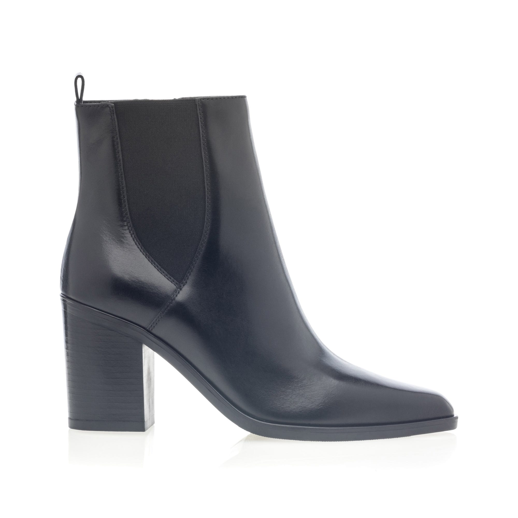 Bottines à talon Femme en cuir noir