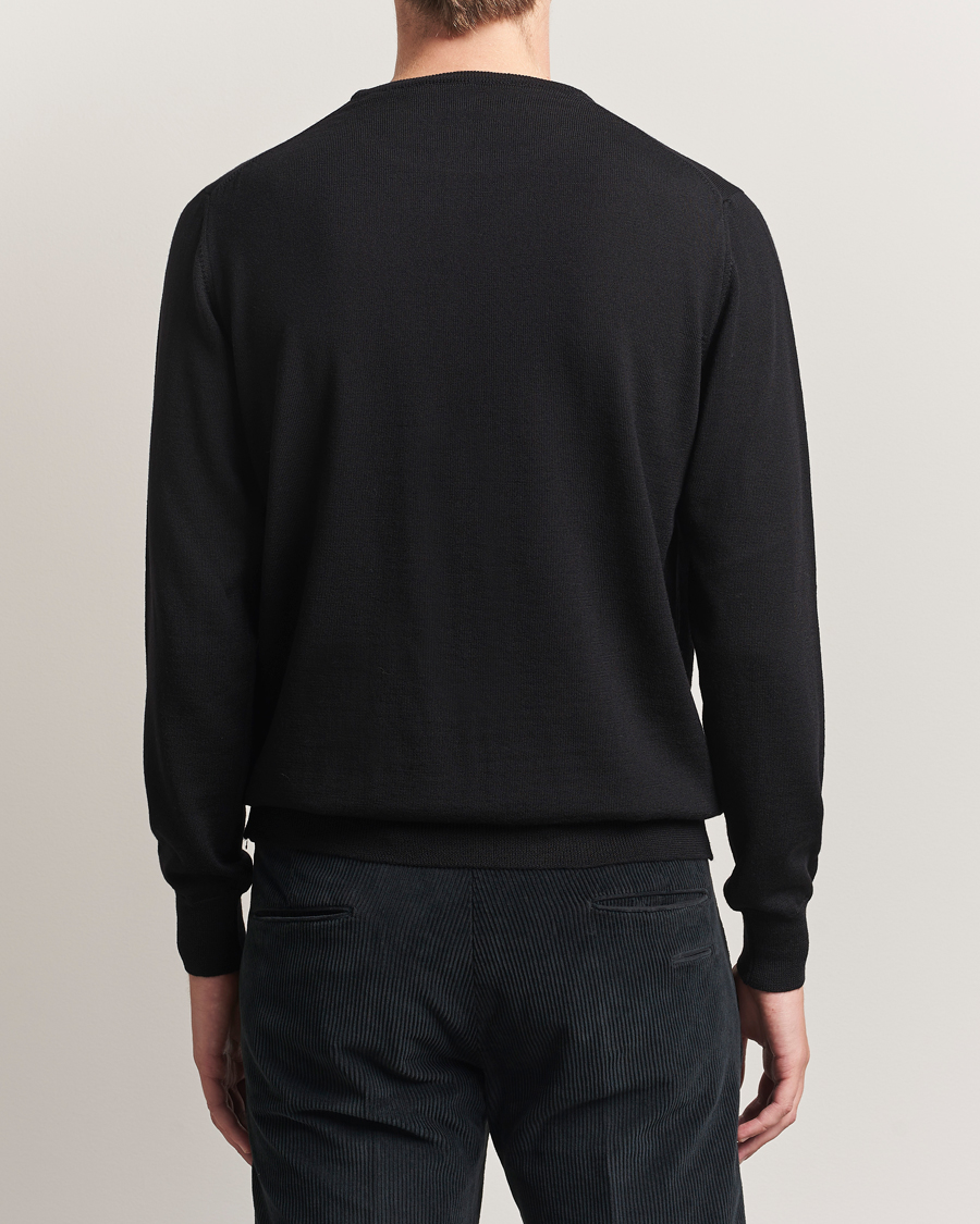 Morgano Extra Fine Merino Wool Crewneck Black