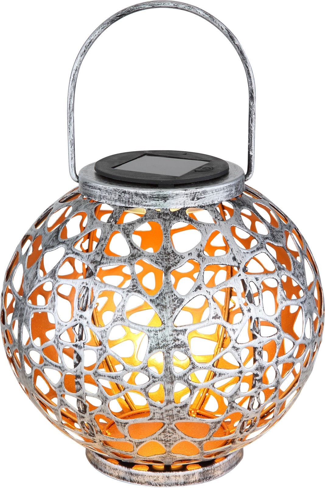 Solarleuchte - silberfarben antik - Metall - 29 cm hoch