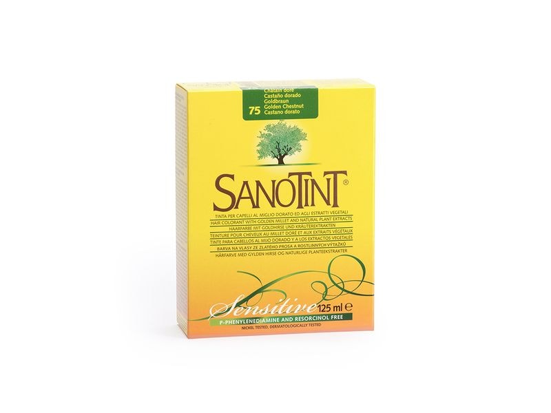 SANOTINT Haarcoloration Goldbraun 125 ml Naturnahe Haarfarbe mit Extrakten von Goldhirse, Oliven, Birke und Traubenblättern