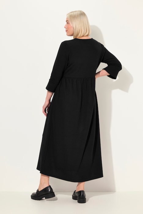 Midikleid, Reißverschluss, V-Ausschnitt, 3/4-Volantarm