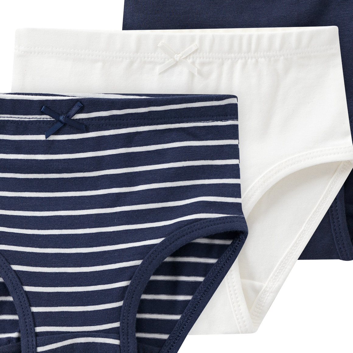 Famy 3 Baby Slips aus Bio-Baumwolle dunkelblau / weiss