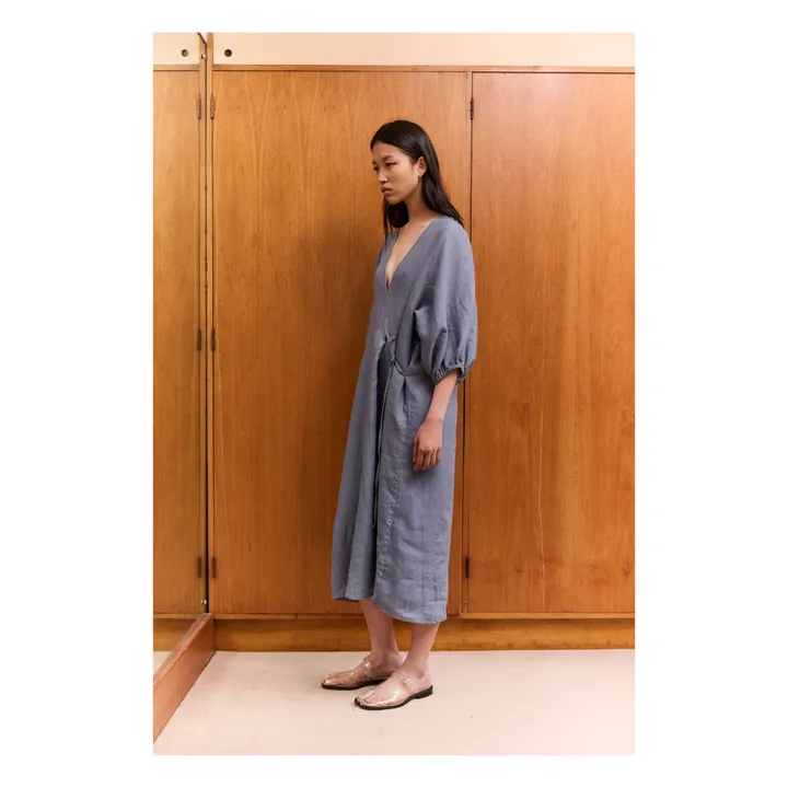 Deiji Studios Robe Crease Bind Lin | Bleu