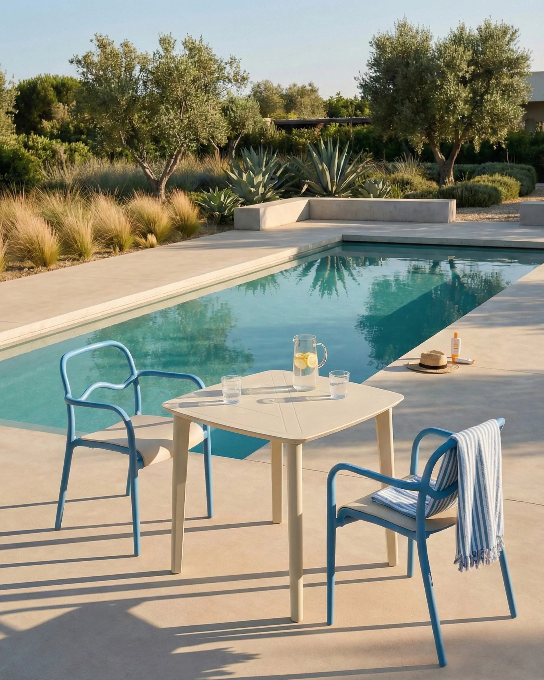 Set van 2 tuinstoelen THASOS Synthetisch materiaal Blauw