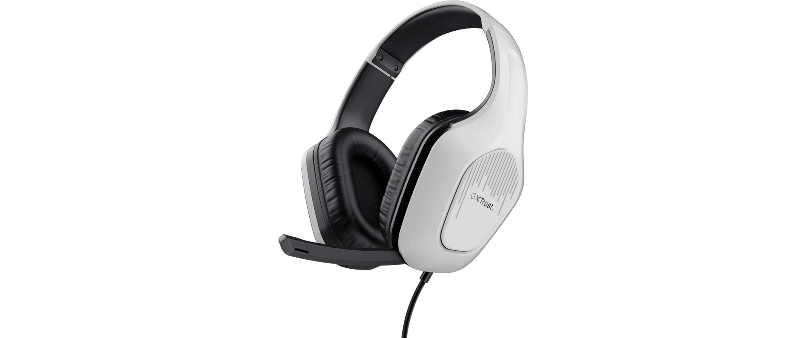 Headset GXT 415PS Zirox Schwarz/WeissFederleichtes ohrumschliessendes Gaming-Headset, geeignet für Ihre PS5-Konsole