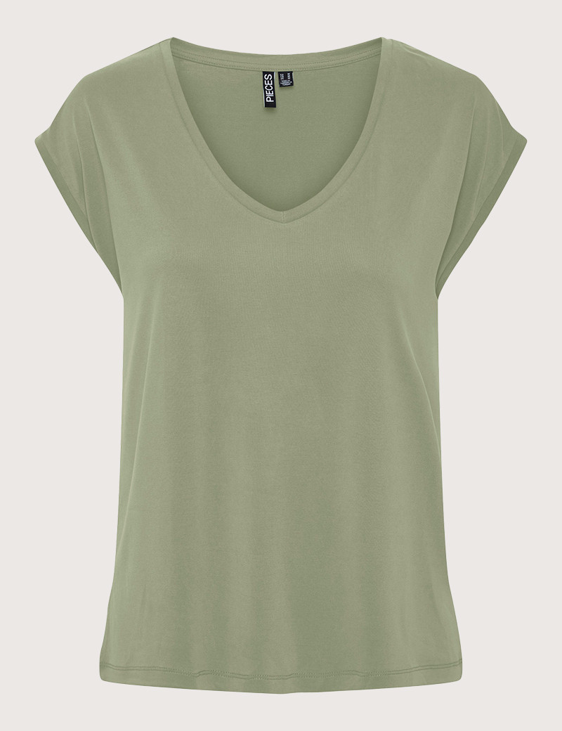 PIECES T-SHIRT COL V KAMALA TEA