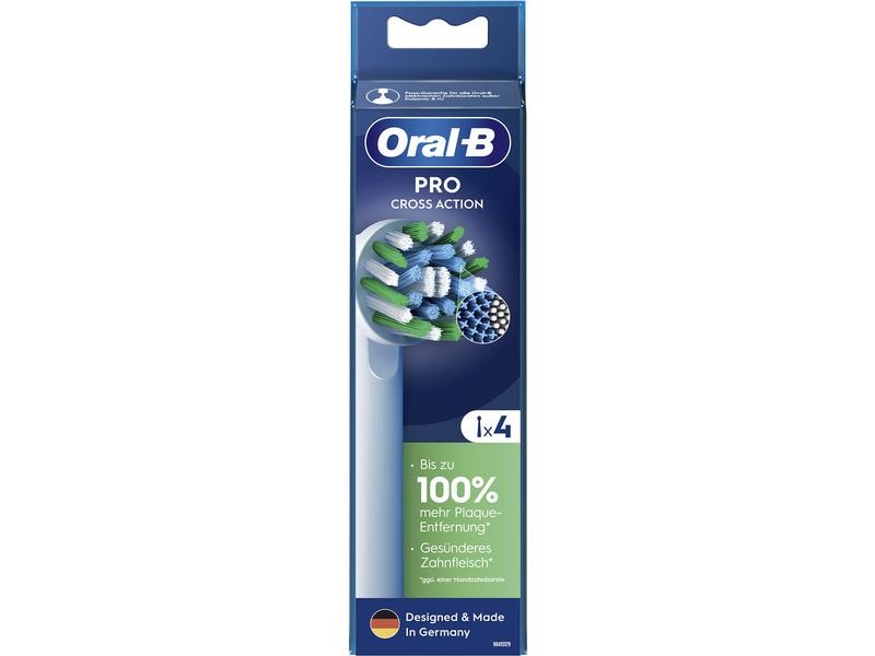 Oral-B Zahnbürstenkopf CrossAction 1 Stück, Weiss Aufsteckbürsten für elektrische Zahnbürsten