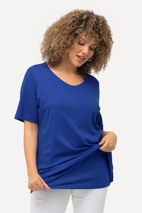 Shirt, doppellagige Vorderseite, Slim, Rundhals, Halbarm