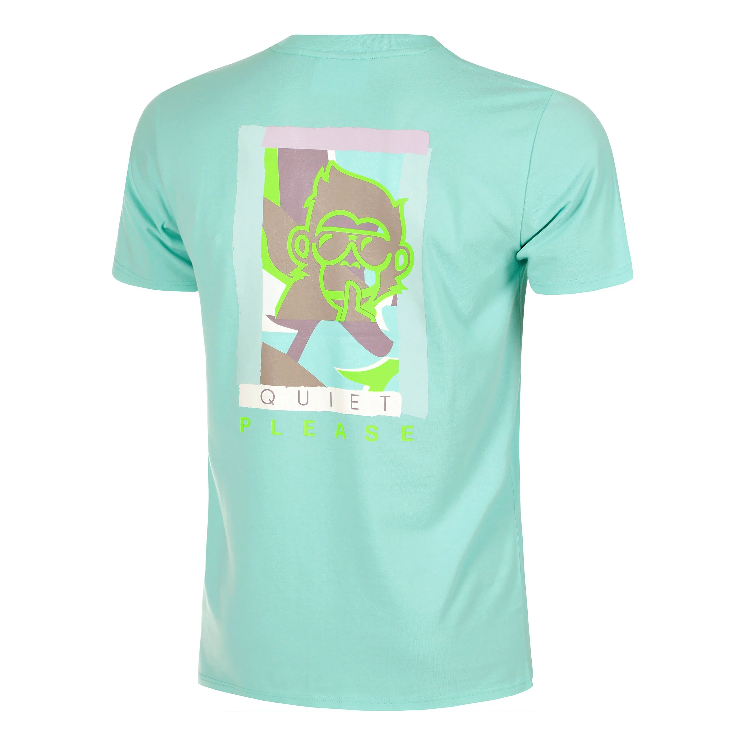 Quiet Please Wild Collage T-shirt Hommes - Turquoise , Multicouleur