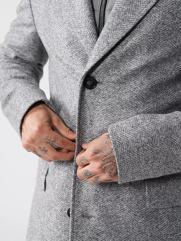 BOSS Mantel Slim Fit HYDE-BIB hellgrau