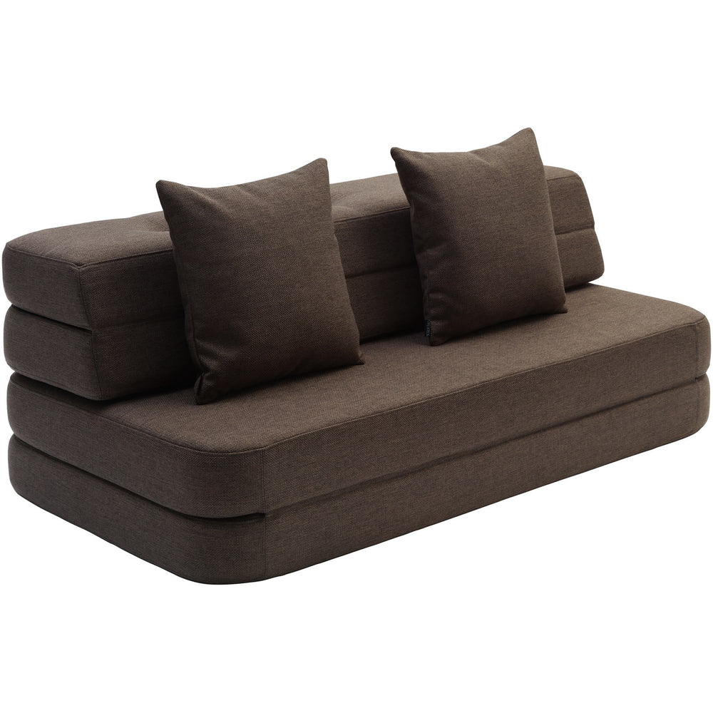Køb by KlipKlap 3 Fold Sofa Brown With Sand KK XL Soft 140 Cm
