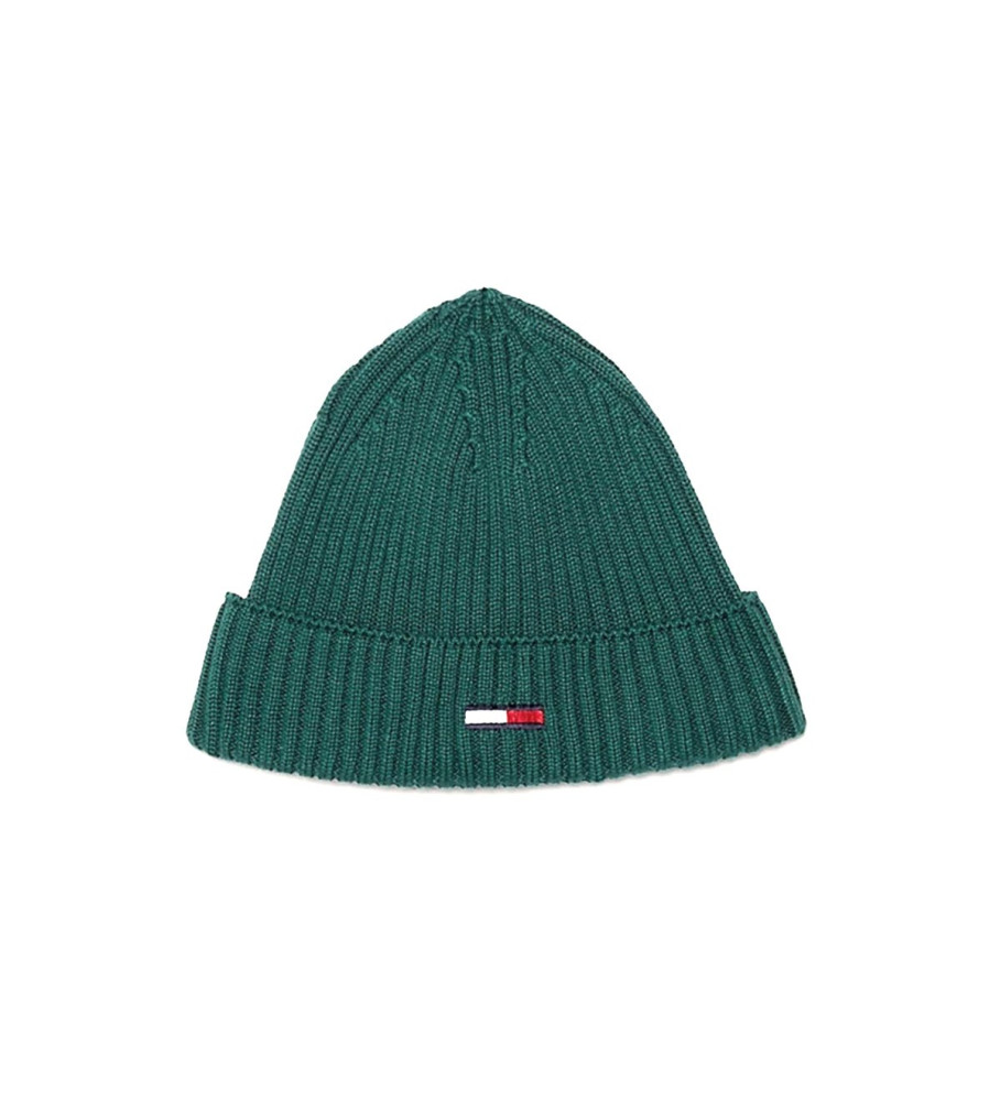 Gorro de malha elástica com logo verde da Tommy Jeans