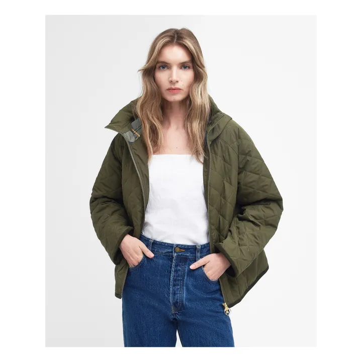 Barbour Veste à Capuche Matelassée Glamis | Vert kaki