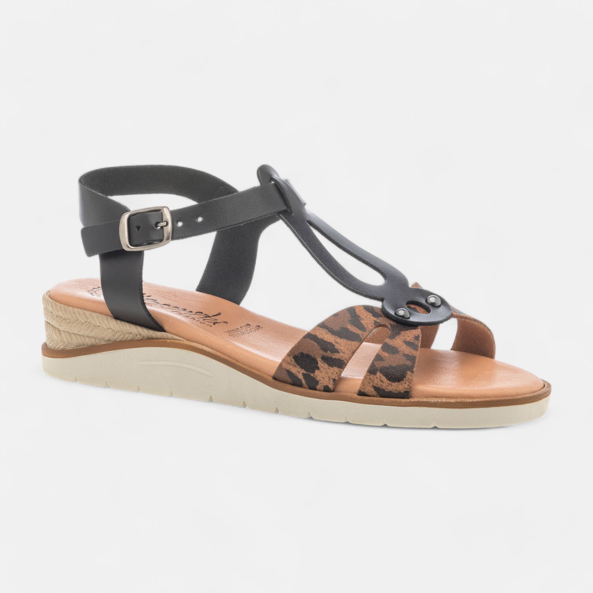 Nu-pieds Femme en cuir noir