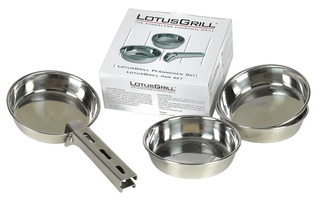 LotusGrill Grillpfanne »Inox, 4-teilig« Edelstahl