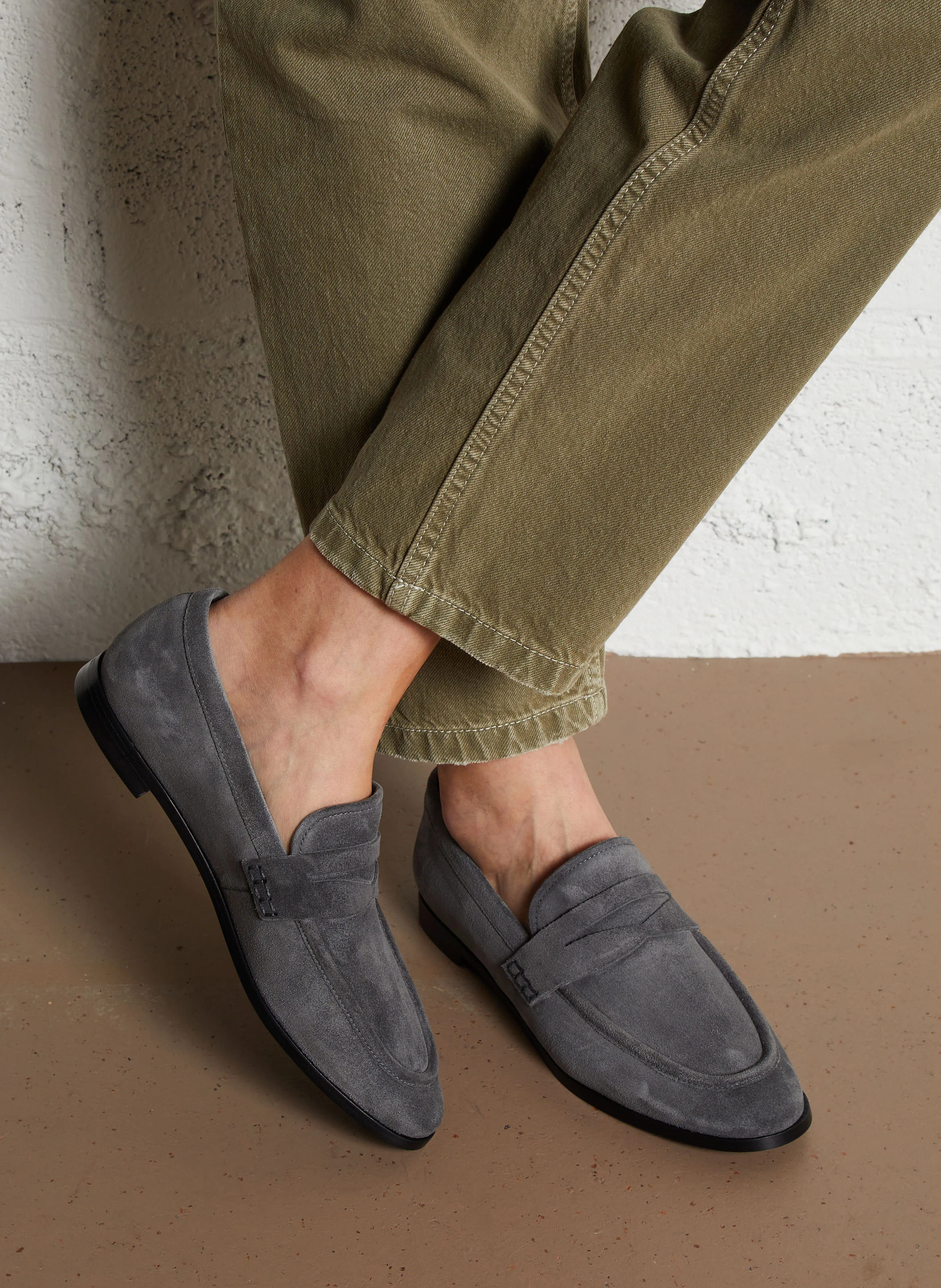 ANAIS - Mocassins en cuir | Gris