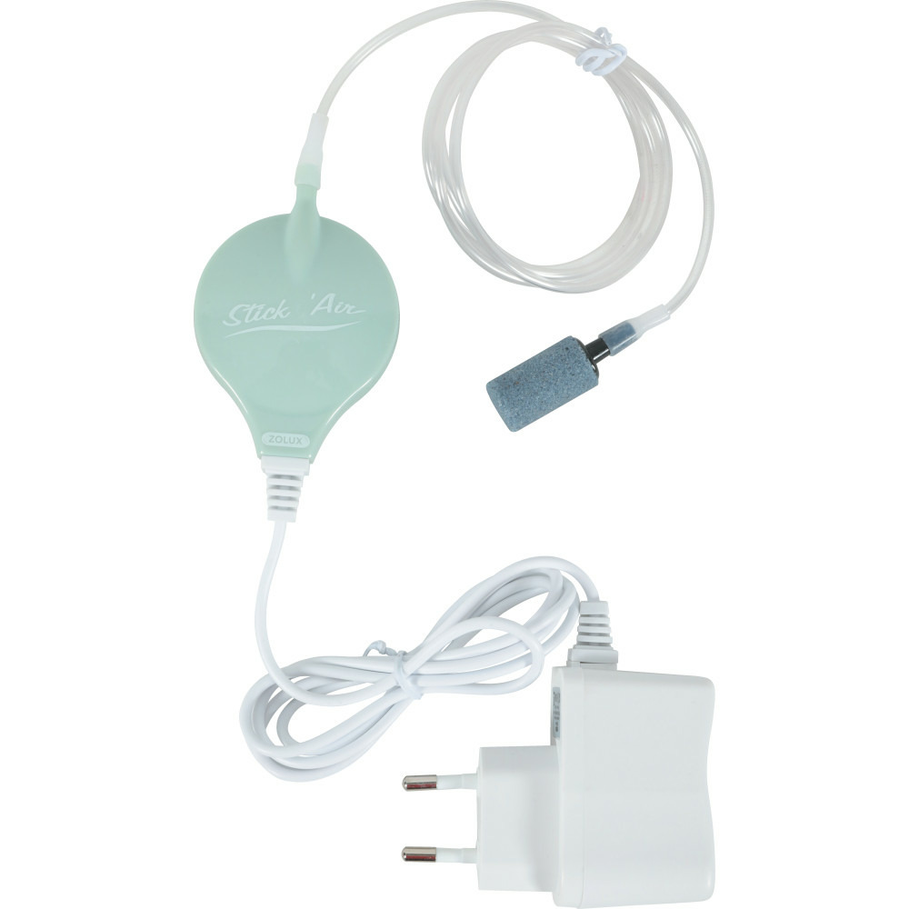 Bulleur aérateur 1.5w débit 18.6 l/h vert pour aquarium max 50 litres