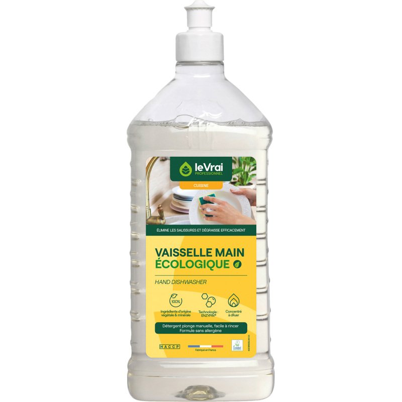 Liquide vaisselle mains Le Vrai professionnel Fraicheur végétale - Flacon de 1 L