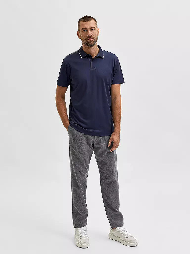 SELECTED Poloshirt SLHLEROY COOLMAX blau
