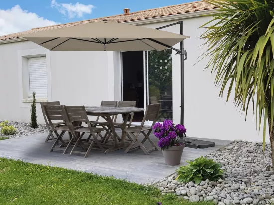 Parasol jardin déporté en aluminium 