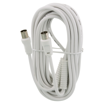 Q-Link coax kabel 3CV2 HF 5 meter stekker recht wit