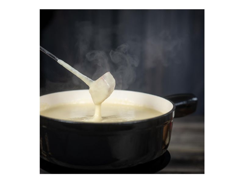Kuhn Rikon Fondue-Caquelon Induktion Beige/Schwarz Fonduepfanne