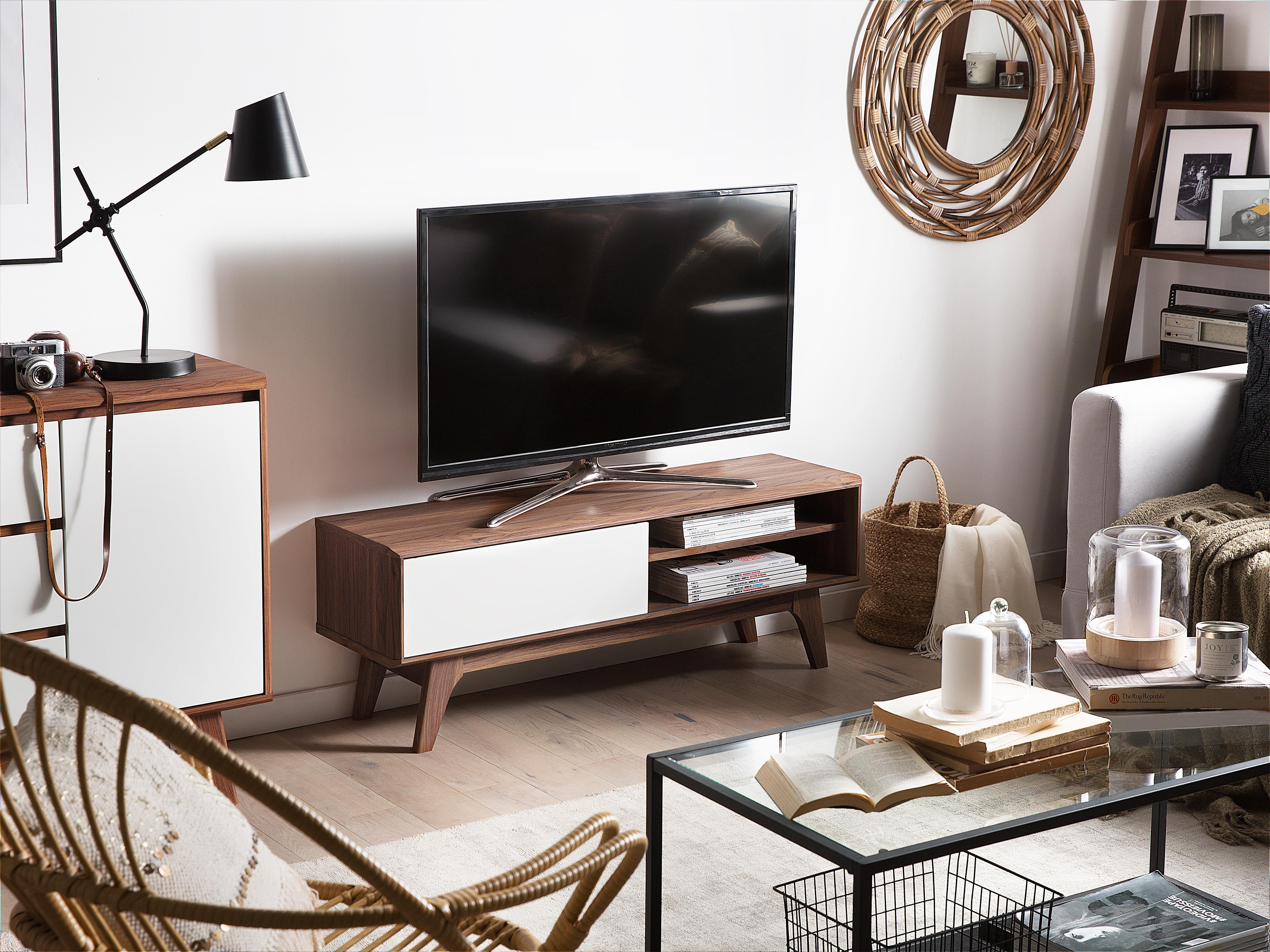 TV-meubel BUFFALO Bruin/wit