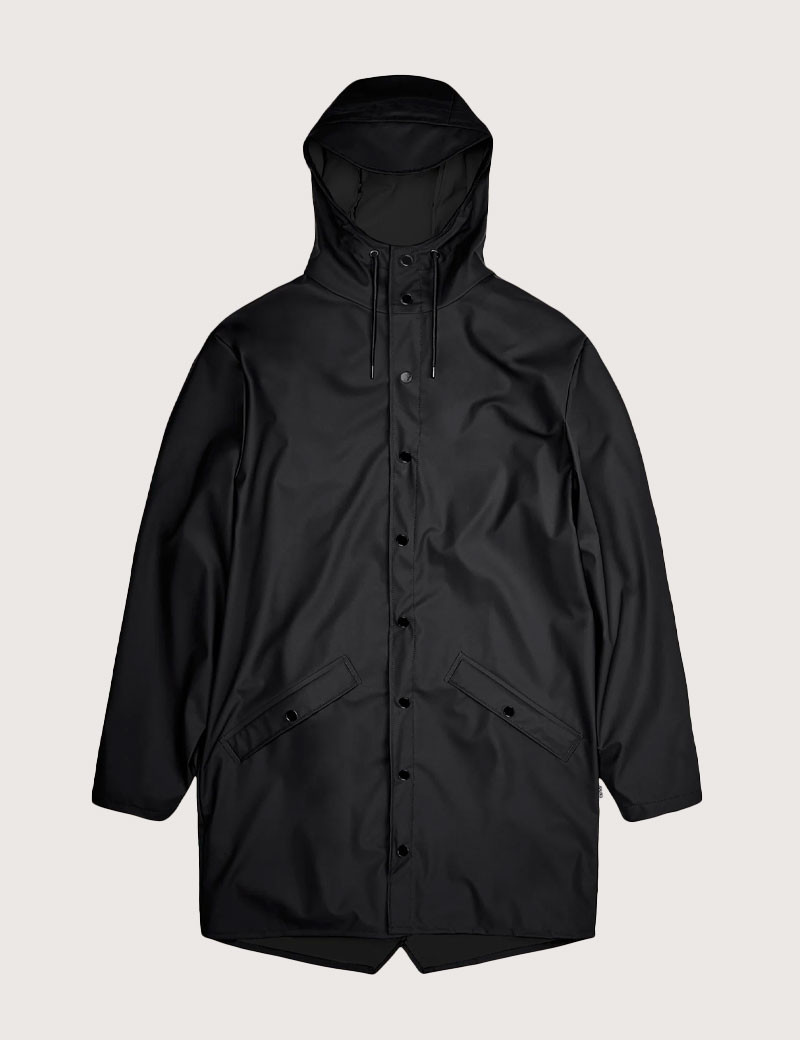 RAINS VESTE IMPERMÉABLE LONGUE MIXTE W3 NOIR