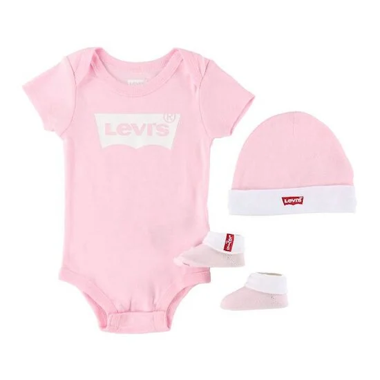 Coffret Body + Bonnet + Chaussons   Rose/Blanc        de               Levi's Kids