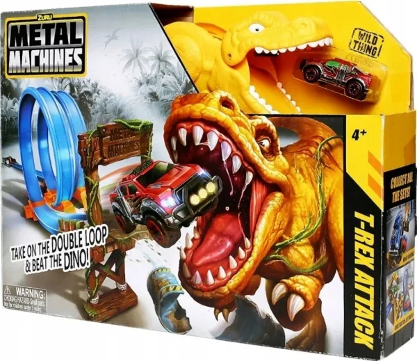 Metal Machines T-Rex Attack Building Trackset with Mini Racing Car