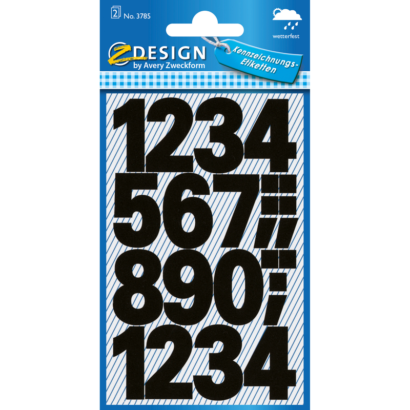 Z-Design Sticker, Zahlen 0-9