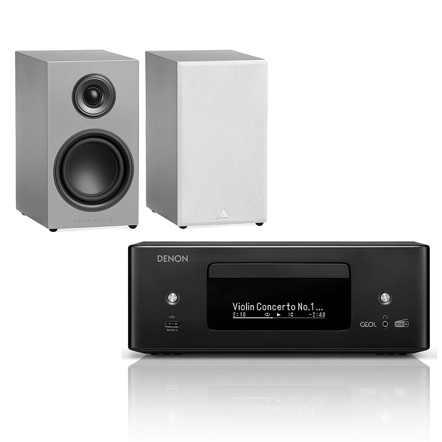 Denon RCD-N12DAB Noir + Triangle Elara LN01 Gris Lin