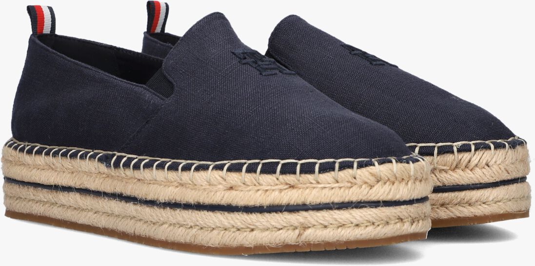 TOMMY HILFIGER blauwe tommy hilfiger espadrilles th embroidered flatform