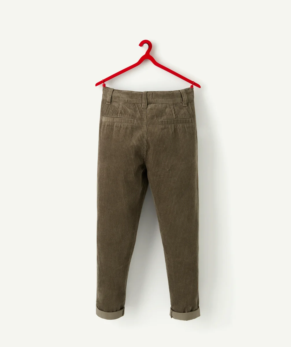 PANTALON GARÇON EN VELOURS CÔTELÉ KAKI