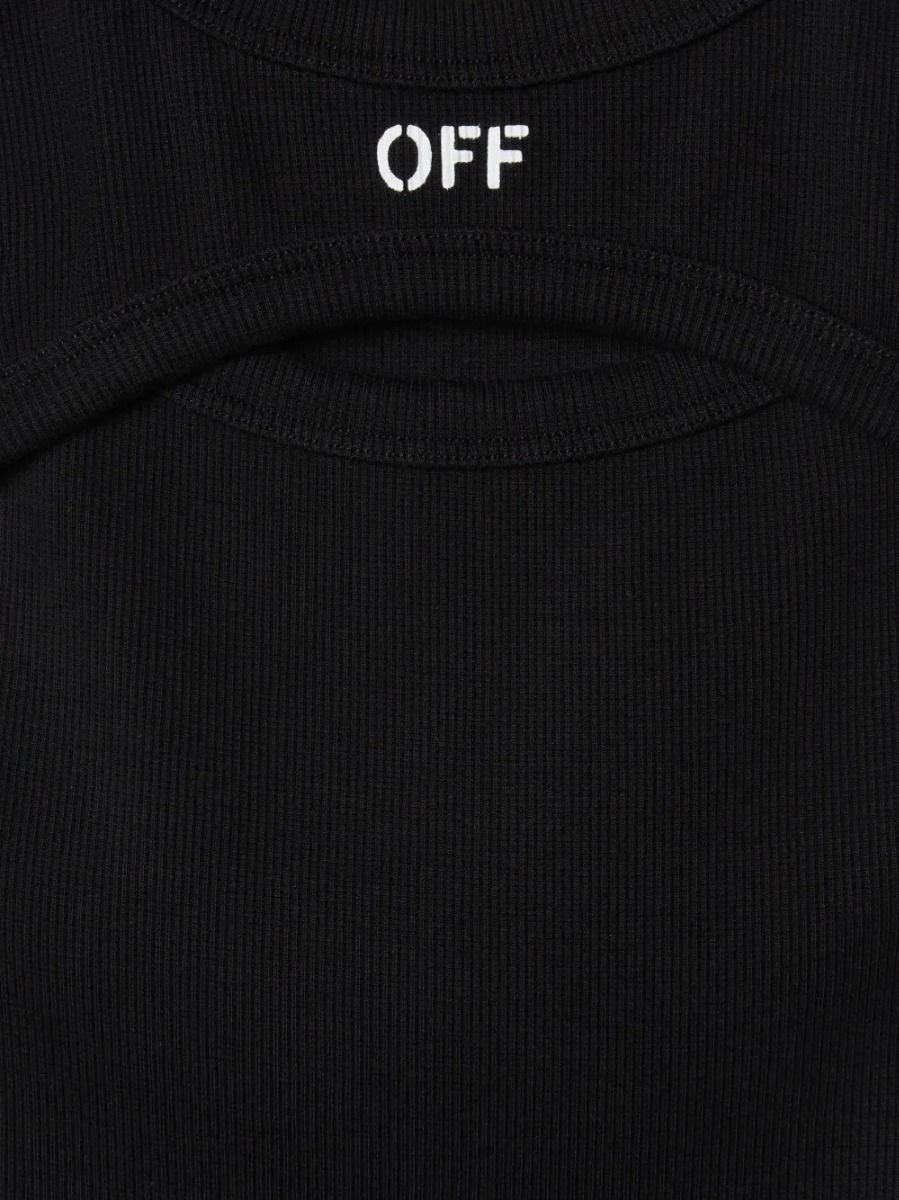 Off-White Off Stamp Clear Ribbed Dress