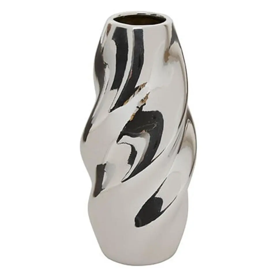 Atmosphera Bloemenvaas Silver Sky - zilver - keramiek - H21 cm