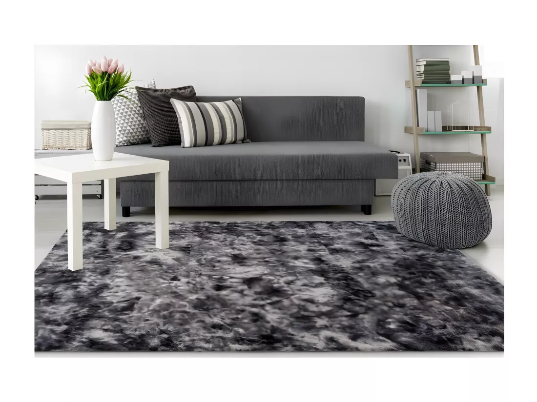 Tapis 230x160cm, design B005O coloris graphite - Confort et élégance pour votre intérieur