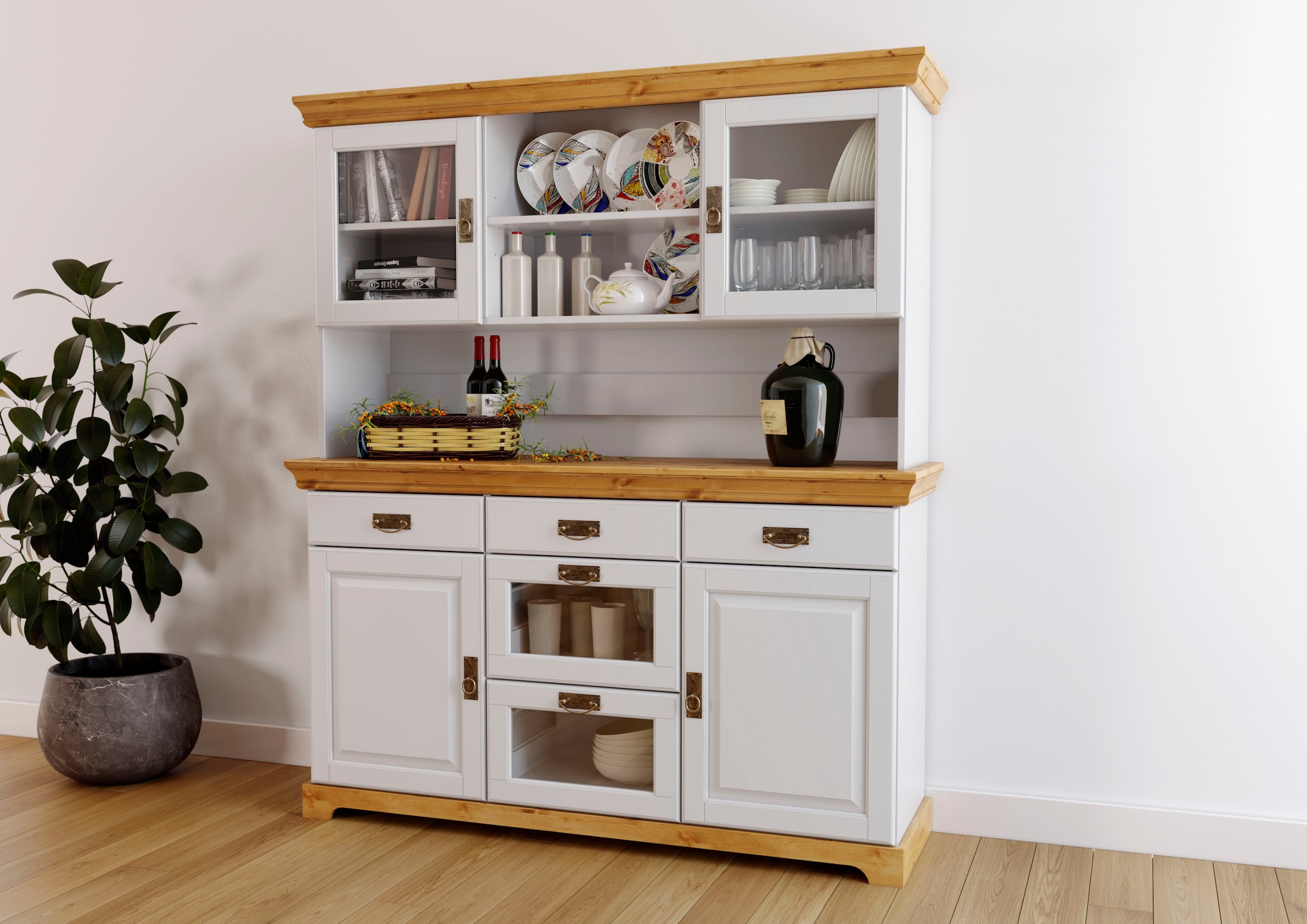 Home affaire Buffet »Rügen« FSC® zertifiziertes Massivholz, im Landhausstil