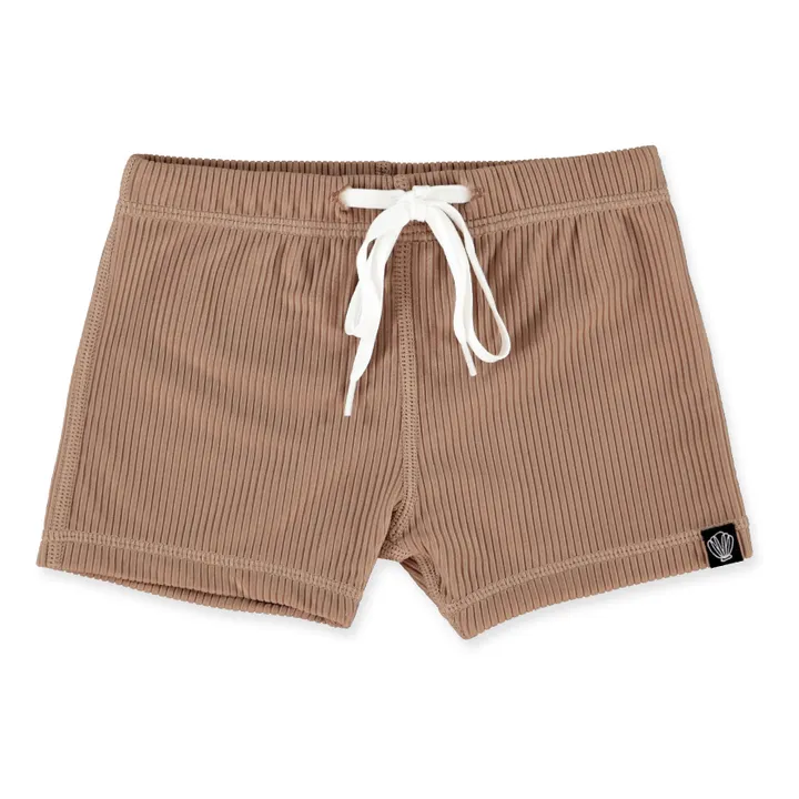 Beach & Bandits Short de Bain Anti-UV Côtelé | Marron