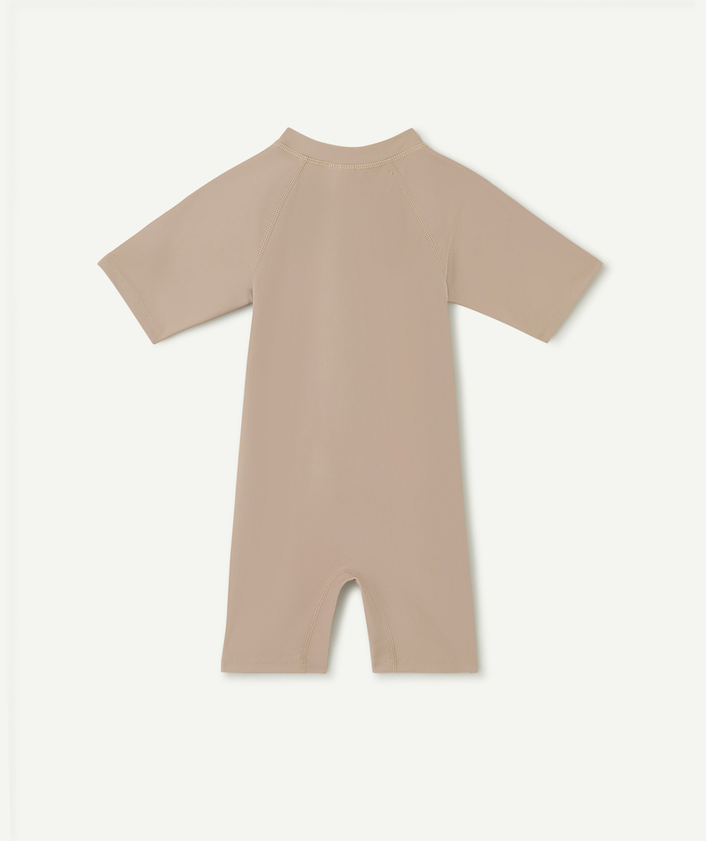 LASSIGCOMBINAISON ANTI-UV BÉBÉ FILLE MARRON AVEC MOTIF PALMIER