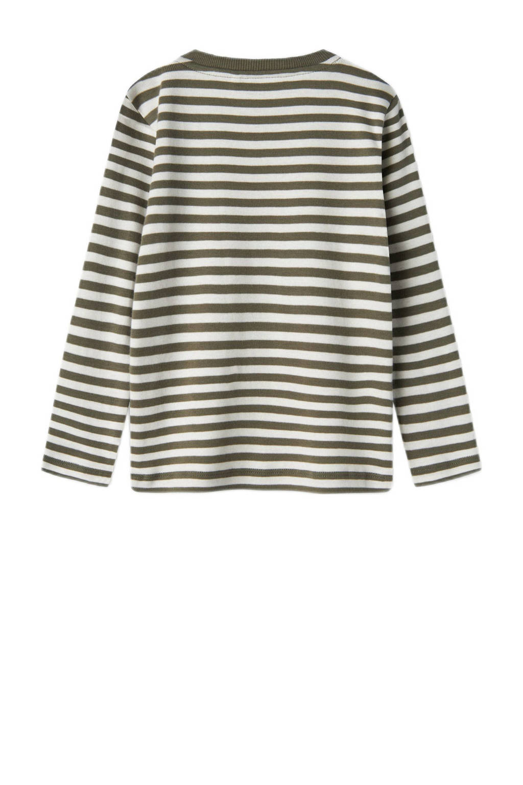 NAME IT gestreepte longsleeve NMMVILLY groen/wit